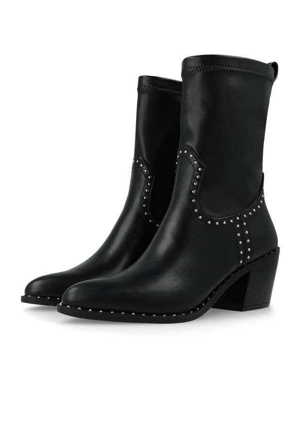 Lodi Studded cowboy ankle boots Black