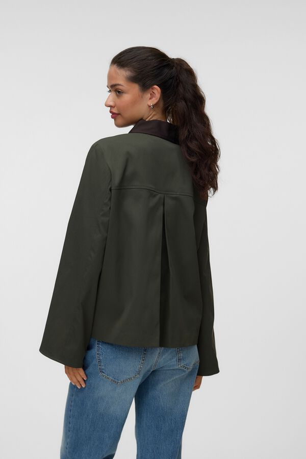 Vero Moda Gabardina com gola em contraste Verde