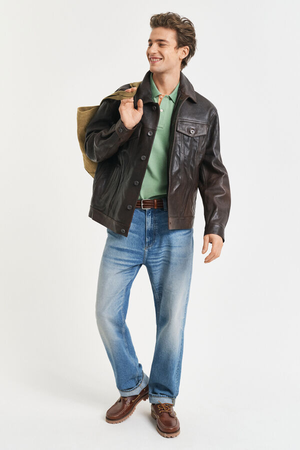 Gant Polo piqué contrastante Verde