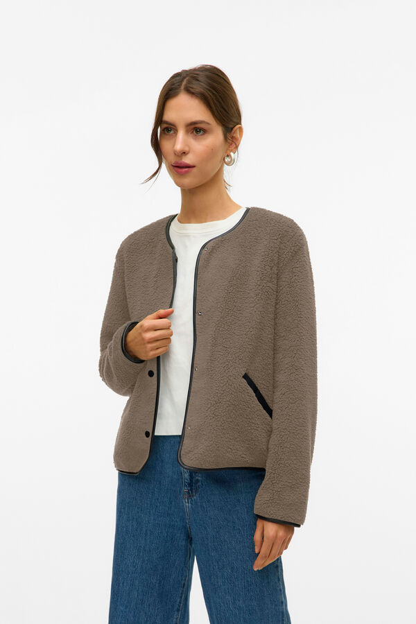 Vero Moda Casaco curta de borrego Castanho