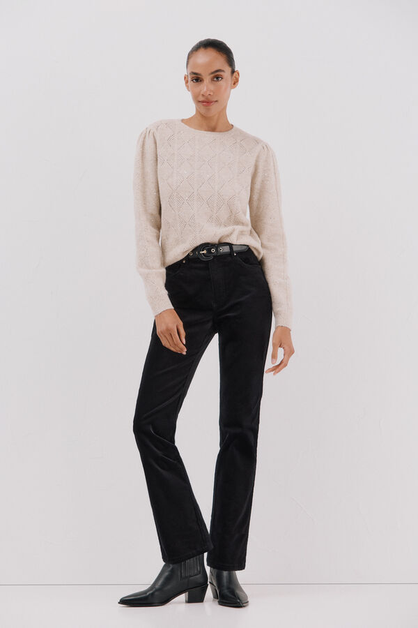 Cortefiel Sequin jersey-knit jersey Beige