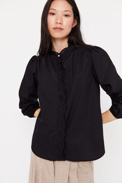 Cortefiel BCI cotton shirt Black
