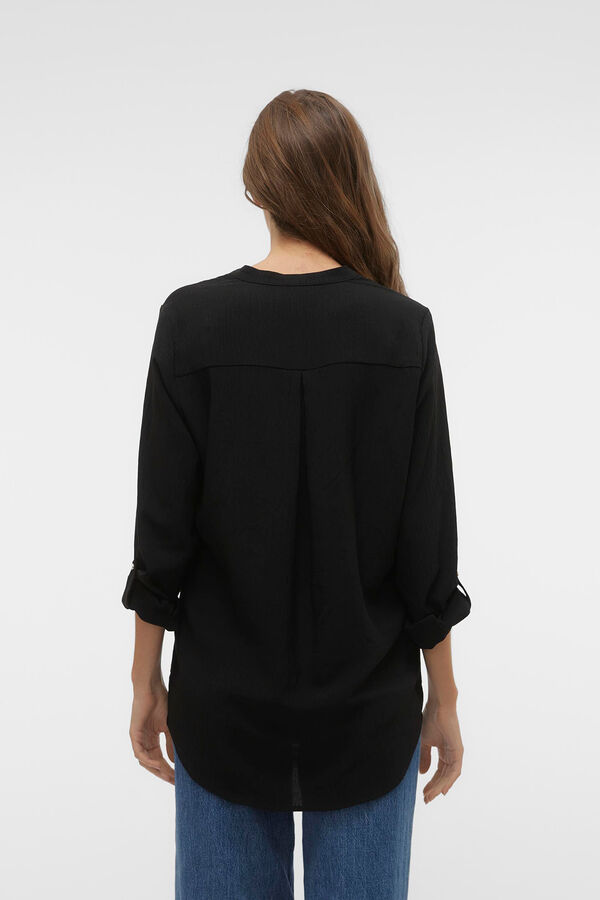 Cortefiel Long-sleeved adjustable top Black