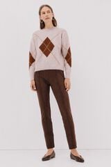 Cortefiel Women's suede effect leggings Beige