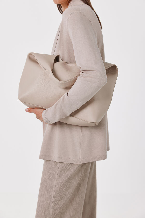 Cortefiel Basic hobo bag Ivory