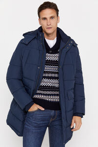 Cortefiel Quilted parka Blue