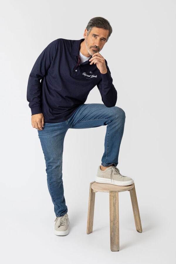 Privata Polo de manga comprida Azul
