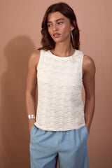 Slowlove Top b&aacute;sico ondas Branco