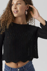 Vero Moda Camiseta feminina de manga comprida de malha