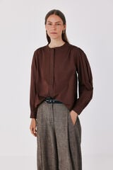 Cortefiel Lightweight cotton blouse Brown