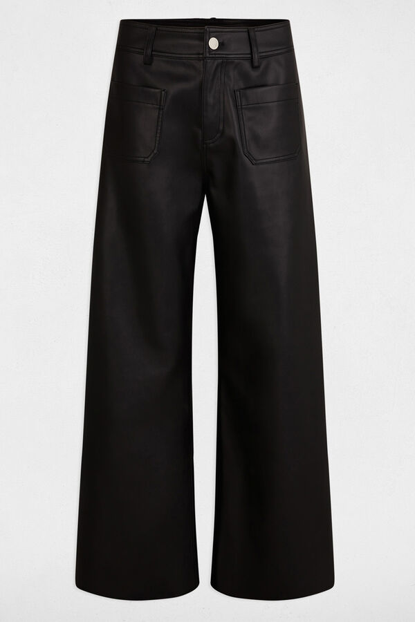 Cortefiel Faux leather pants Black