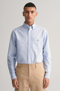 Cortefiel Regular Fit Oxford Shirt Blue