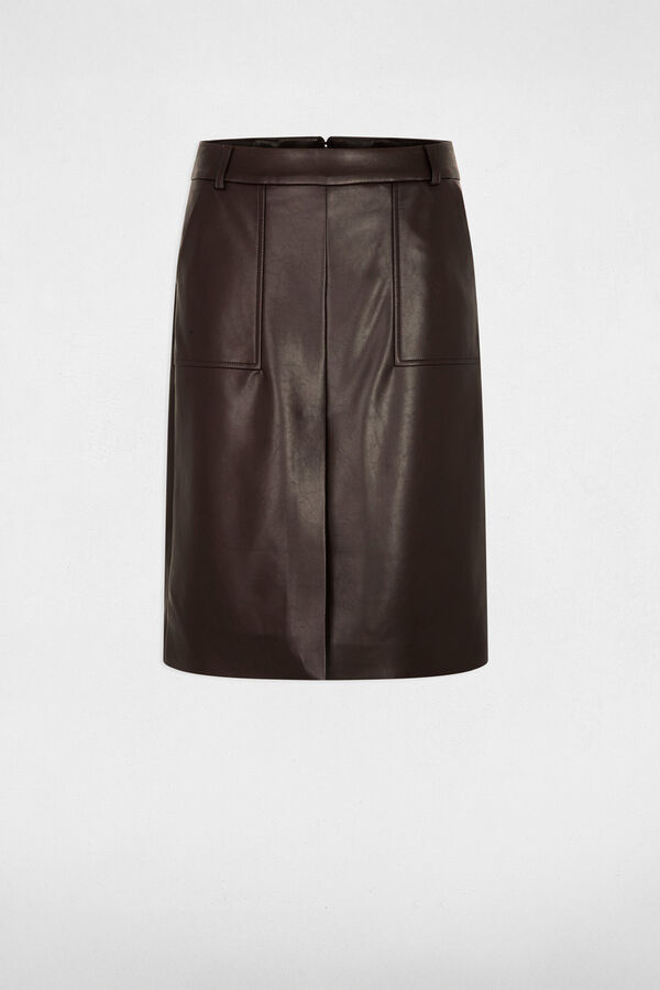 Morgan Saia justa de couro sintético Castanho
