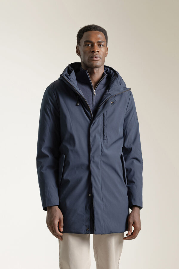 PuroEGO Parka técnica com capuz de areia Azul