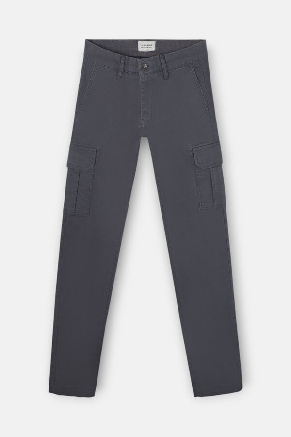 Silbon Calça cargo casual Cinzento