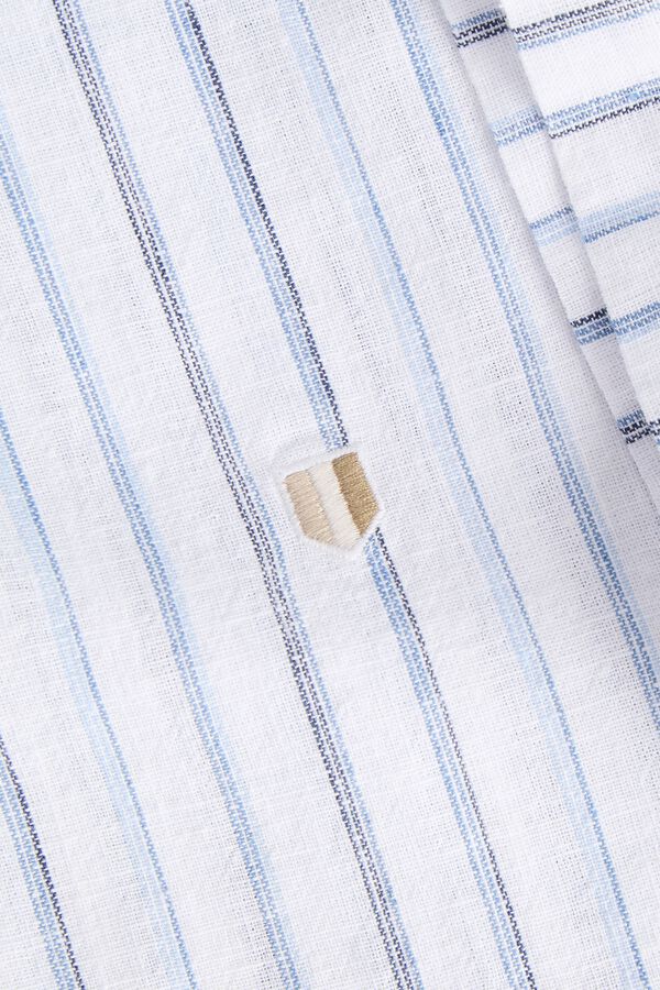 Jack & Jones Linen short sleeve shirt Blue