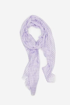 Cortefiel Vichy printed scarf Plum