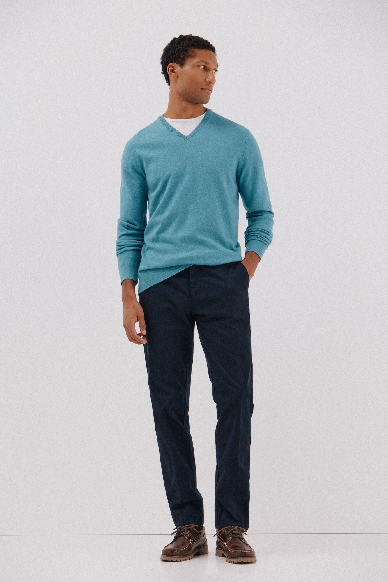 Cortefiel Cotton/cashmere V-neck jumper