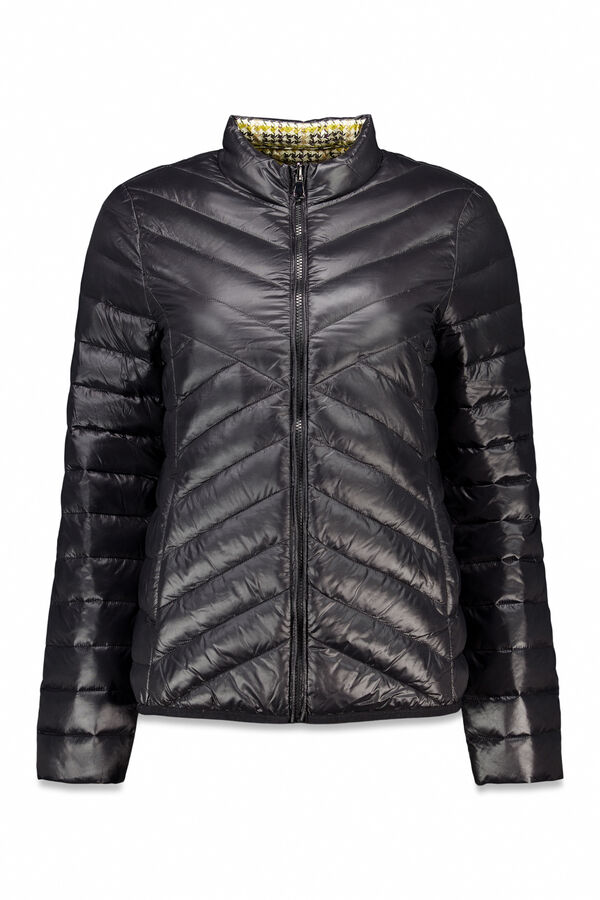 Cortefiel Reversible feather bomber jacket Black