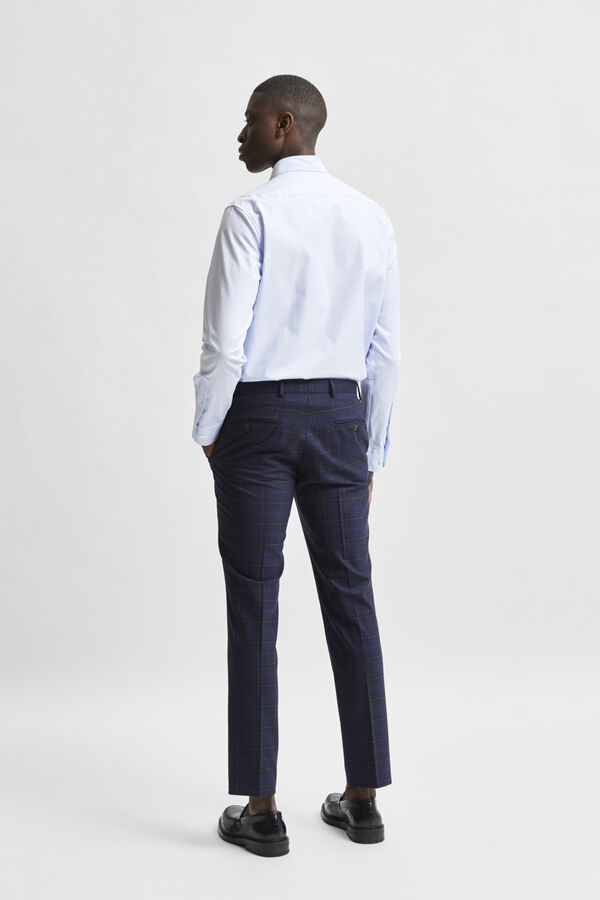 Cortefiel Camisa de manga larga de vestir 100% algodón regular fit Azul