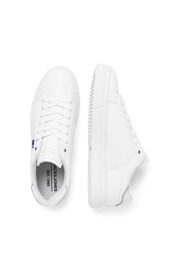Cortefiel Faux leather trainer White
