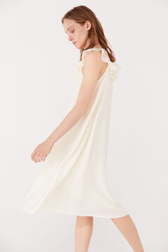 Cortefiel Flowing flounced dress White
