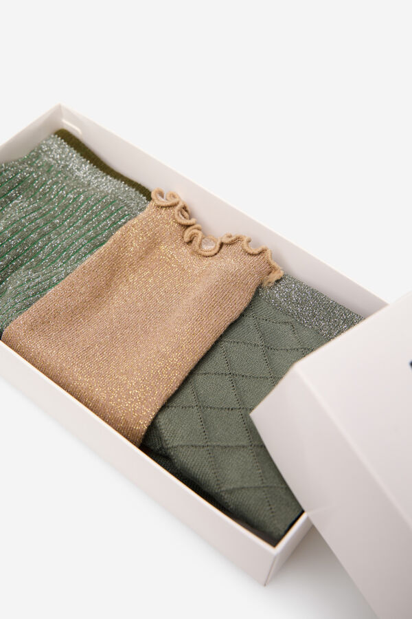 Cortefiel Pacote de meias de lurex Verde