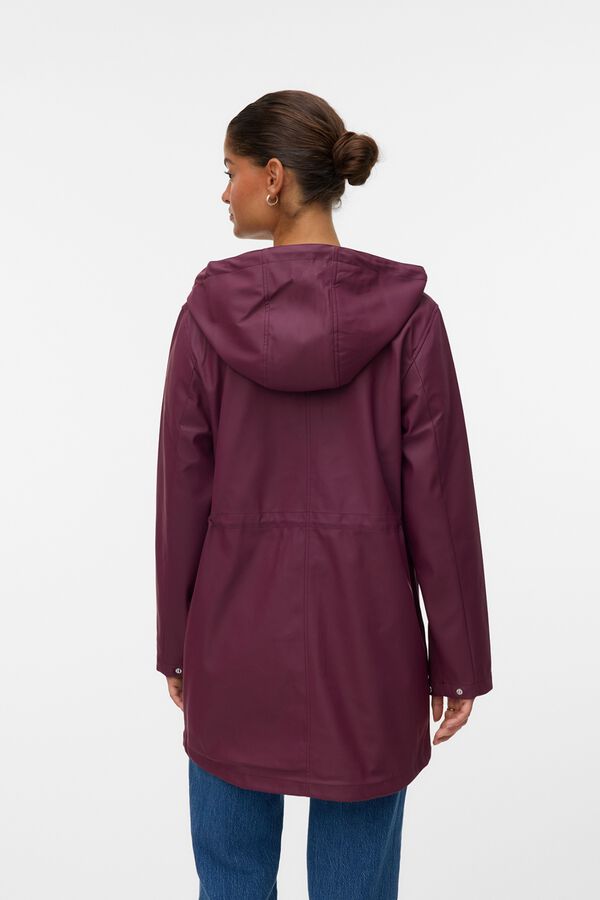 Vero Moda Adjustable hood raincoat Maroon