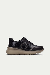 Cortefiel Polinesia chunky lace-up trainers Black