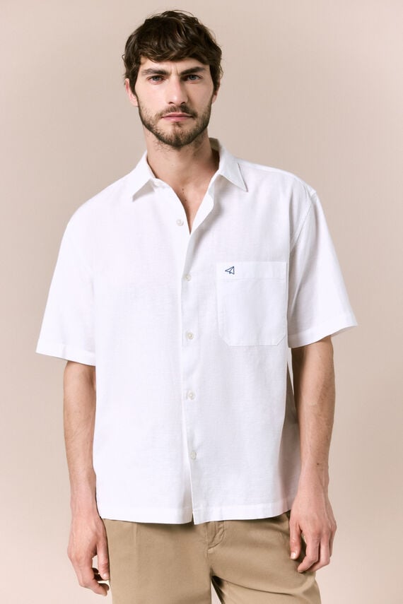 Camisa lino manga corta