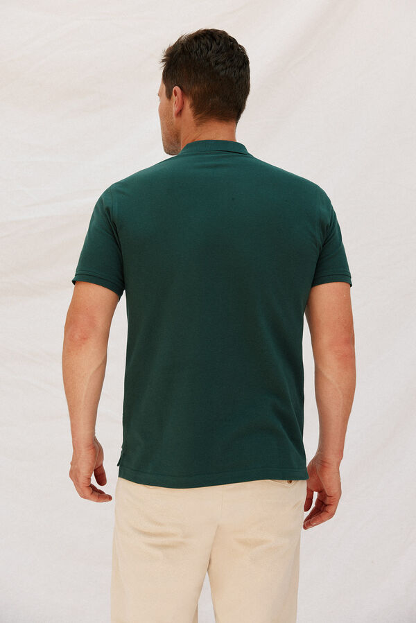 Cortefiel Polo básico piqué Verde oscuro