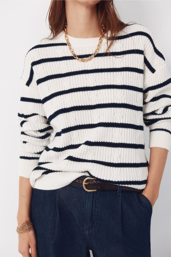 Cortefiel Soft feel jumper Printed white