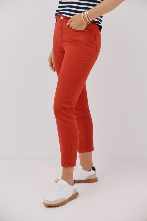 Cortefiel Sensational Slim Jacquard Jeans Red