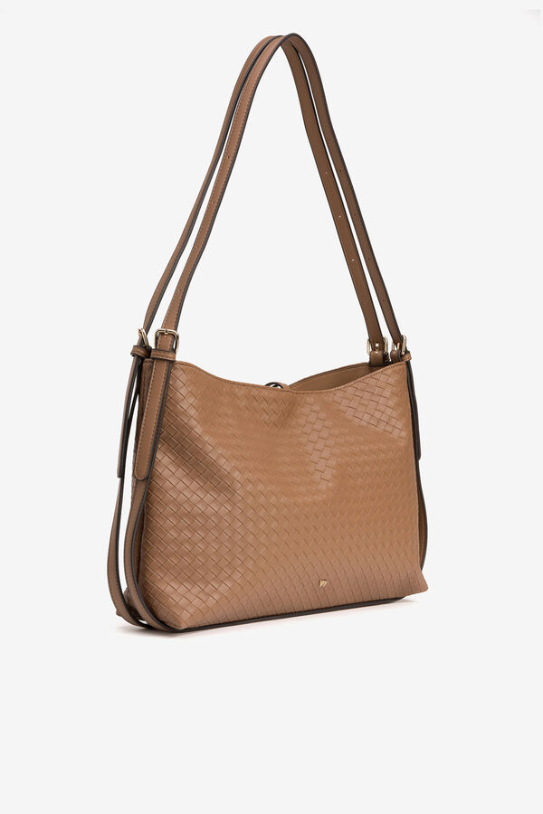 Vilanova Mala de ombro com trama gravada Castanho