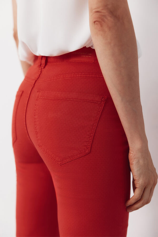 Cortefiel Jacquard Jeans SENSATIONAL Red