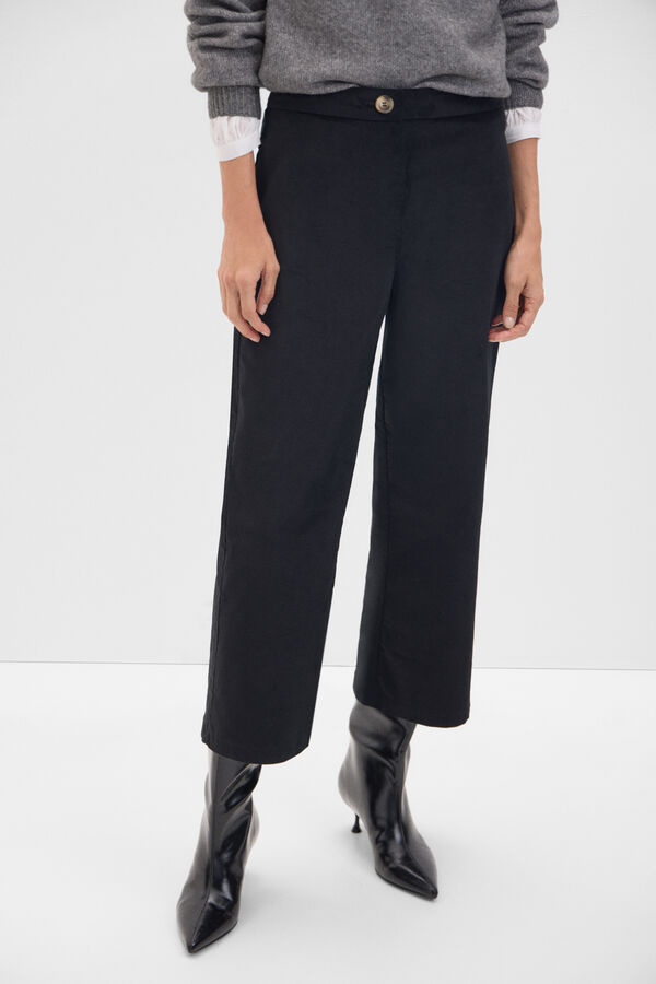 Cortefiel Velvetón marin trousers Black