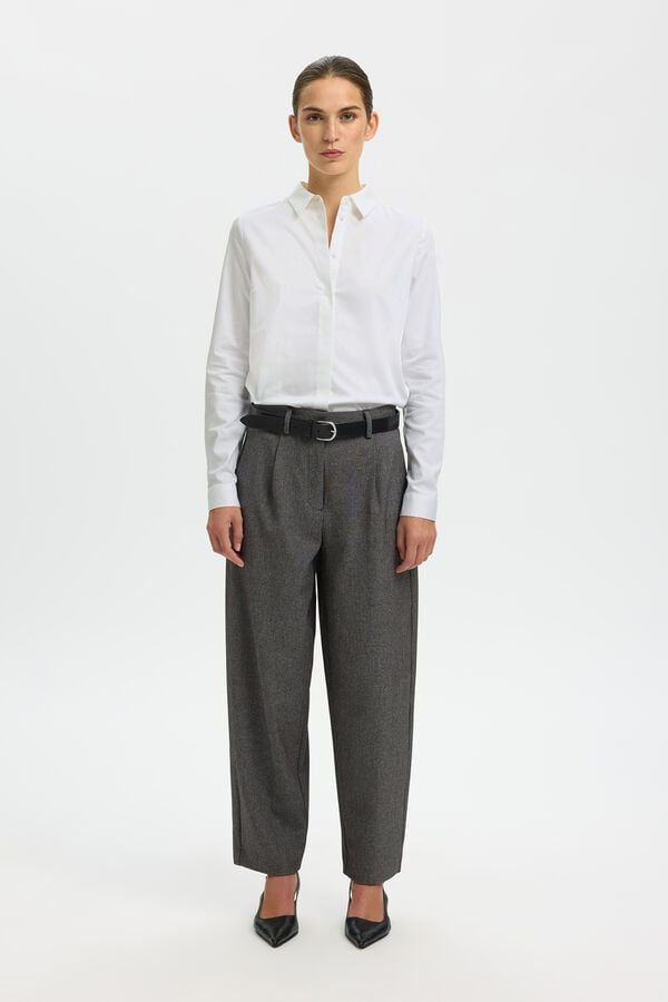 Selected Camisa lisa slim fit Branco