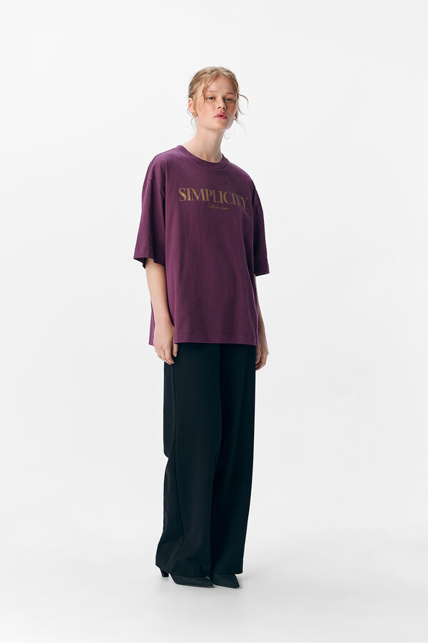 Object Text printed T-shirt Purple