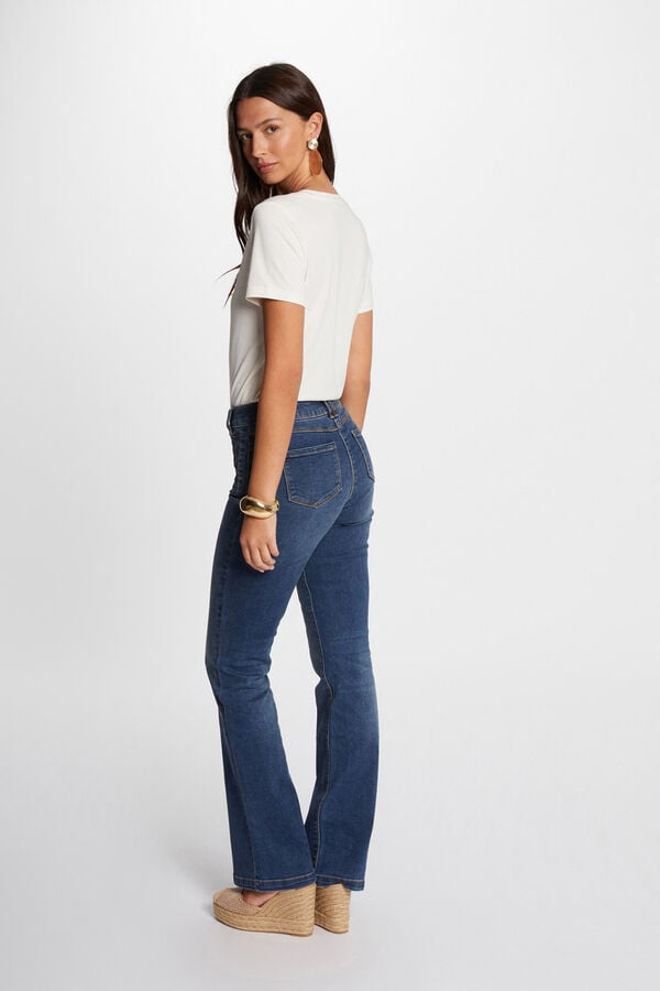 Cortefiel Jeans flare com botões Azul