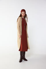 Slowlove Casaco de malha com fita Ecru