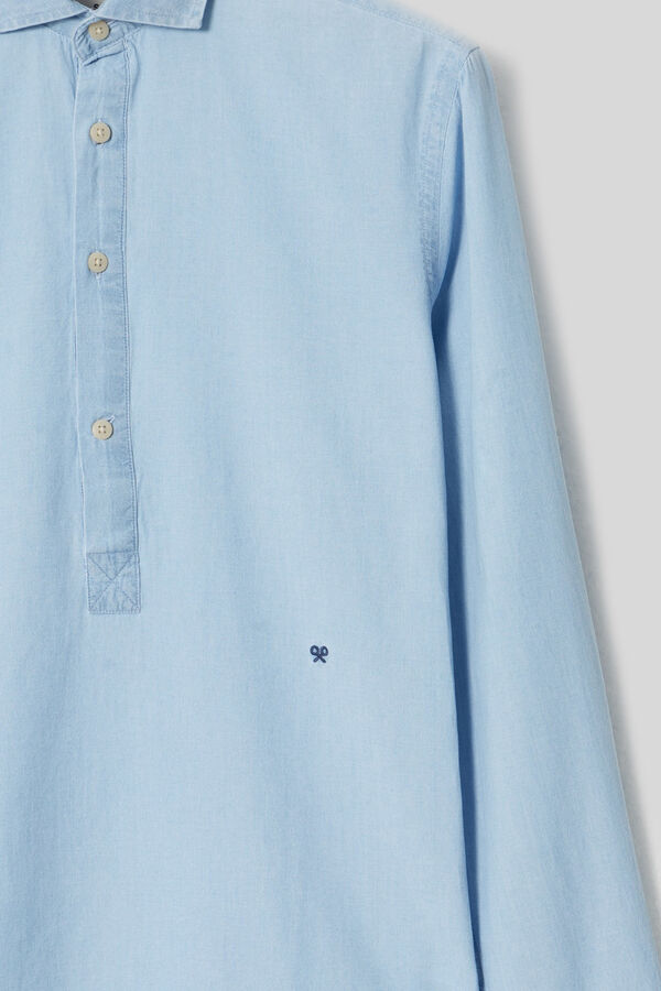 Cortefiel T-shirt sport denim lavagem clara Azul