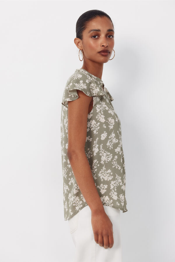 Cortefiel Fluid flutter sleeve blouse Multicolour