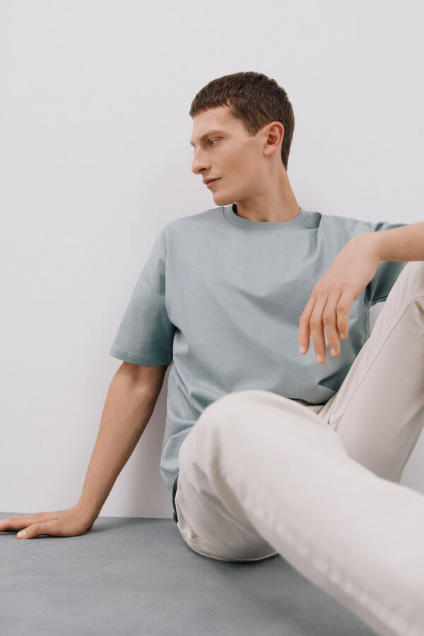 Cortefiel Basic T-shirt Blue