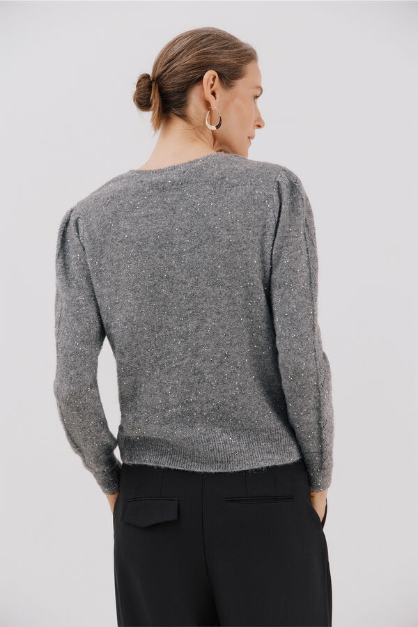 Cortefiel Sequin jersey-knit jersey Grey