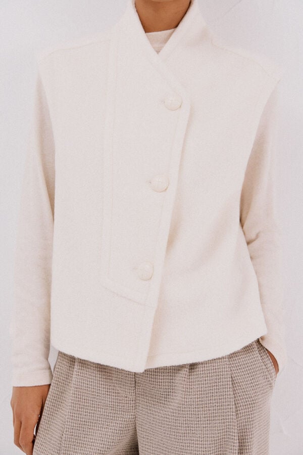 Cortefiel Colete feminino oversized Ecru