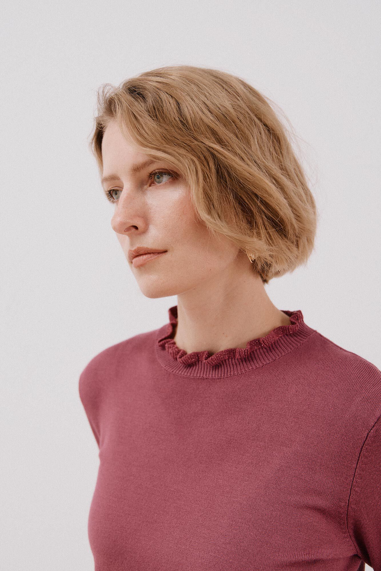 Cortefiel Camisola com gola com folhos