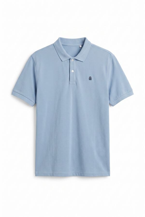 Cortefiel Piqu&eacute; basic polo shirt Blue