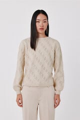 Cortefiel Diagonal Aran jumper Ivory
