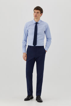 Cortefiel Tailored fit checked trousers Royal blue