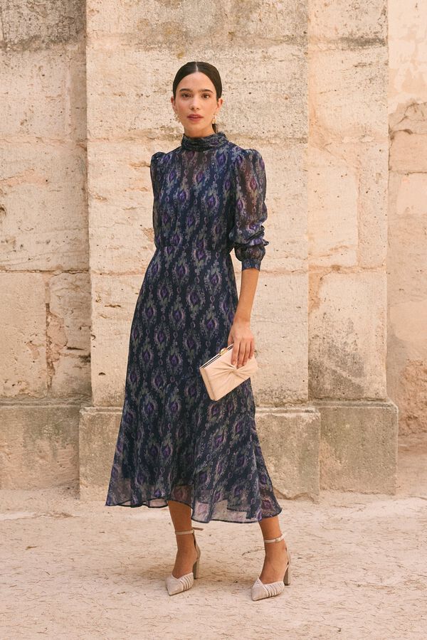Pol&iacute;n Et Moi Vestido de convidada Atl&acirc;ntico Azul